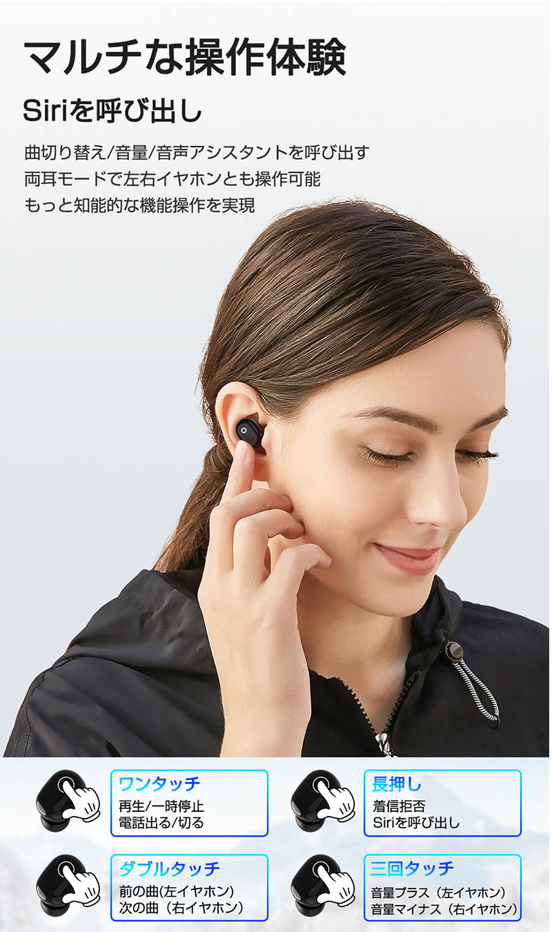 楽天市場】ワイヤレスイヤホン Bluetooth5.2 イヤホン Hi-Fi高音質 両
