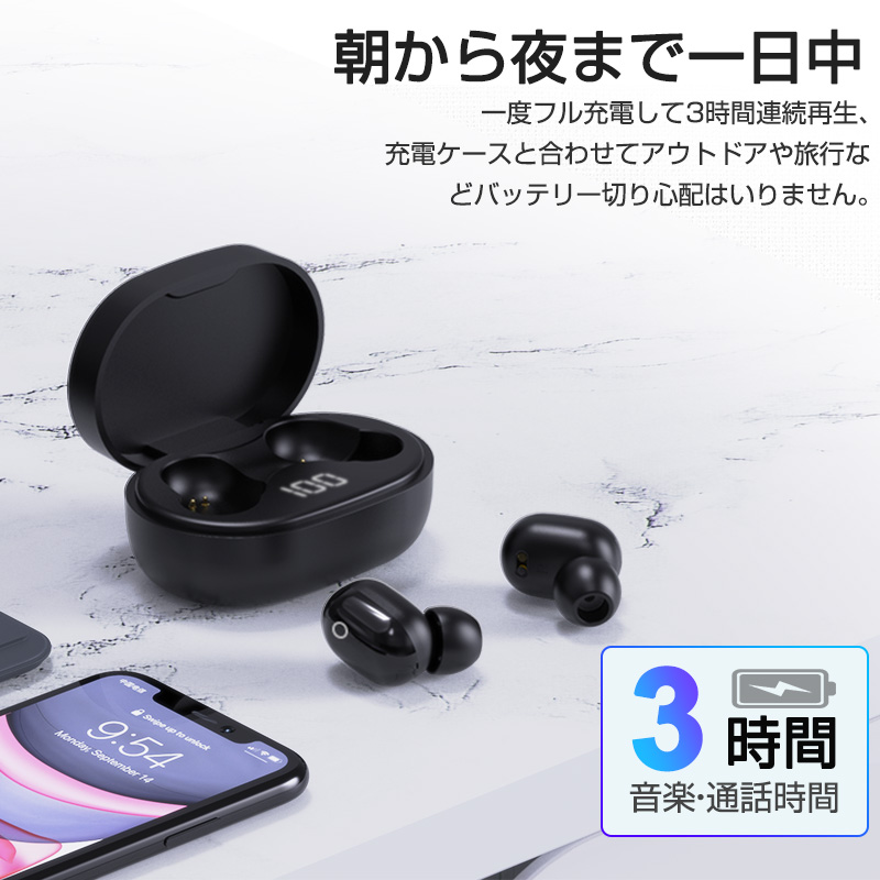 楽天市場】ワイヤレスイヤホン Bluetooth5.2 イヤホン Hi-Fi高音質 両 