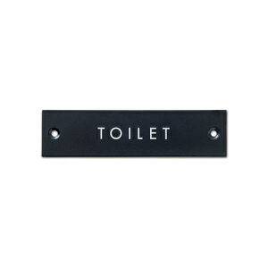 �y12���܂łȂ瑗��290�~�i�X�ցjOK�z�T�C���v���[�g TOILET�@�u���b�N�@W12×D0.2×H3cm�@�A�C�A���y�����񂹁z