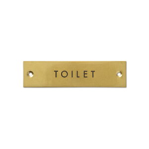 �y12���܂łȂ瑗��290�~�i�X�ցjOK�z�T�C���v���[�g TOILET�@�A���e�B�[�N�S�[���h�@W12×D0.2×H3cm�@�A�C�A���y�����񂹁z