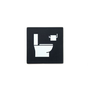 �y6���܂łȂ瑗��290�~�i�X�ցjOK�z�s�N�g�O�����T�C�� TOILET �u���b�N�@W7×D0.1×H7cm�@�A�C�A���y�����񂹁z