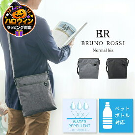 ショルダーバッグ BRUNO ROSSI Normal biz ブルーノロッシ ノーマルビズ メンズ レディース 通勤 休日 スマート ビジネス 肩掛け 軽量 薄型 撥水 ペットボトルが入る