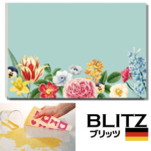 メール便送料無料!ドイツのフキン★デザインブリッツ「766) レトロフラワー1」A4サイズ 200×300×2mm(乾燥時)【BLITZ ふきん 布巾 クロス キッチン キッチンクロス キッチンワイプ スポンジワ