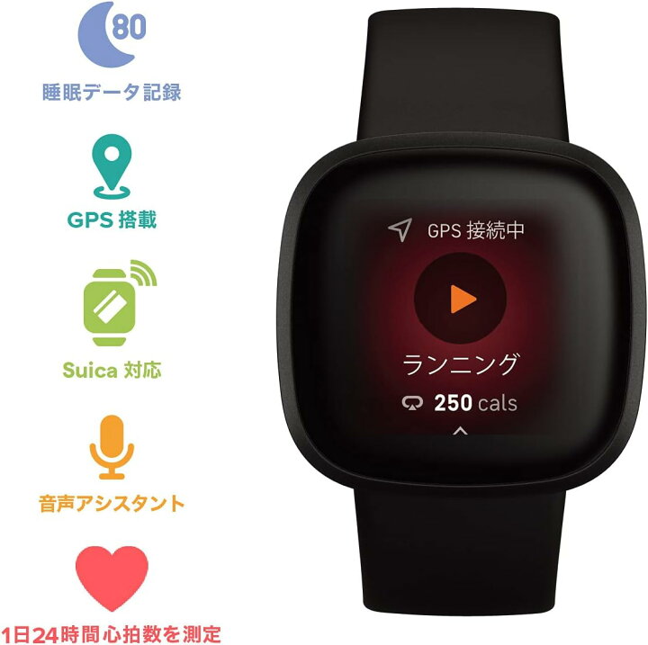 楽天市場】【Suica対応】 Fitbit Versa 3 スマートウォッチ 6日間以上 