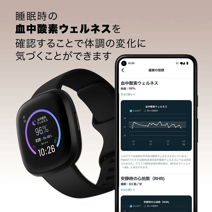 楽天市場】【Suica対応】 Fitbit Versa 3 スマートウォッチ 6日間以上 
