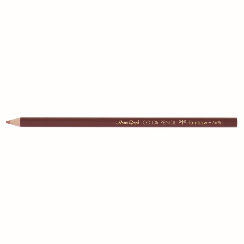 トンボ鉛筆　色鉛筆　1500　1本　単色　赤茶色　バラ売り　150030J　あかちゃ