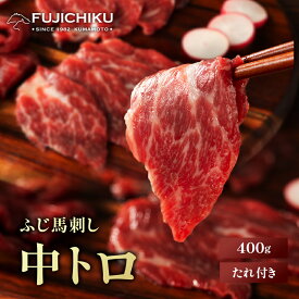 《約10人前》ふじ馬刺し 中トロ 400g タレ・生姜付 馬肉 肉 お取り寄せ グルメ 熊本 刺身 霜降り 牧場直送 賞味期限冷凍90日