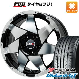 【新品国産4穴100車】 夏タイヤ ホイール4本セット 185/55R16 ヨコハマ ブルーアース GT AE51 レアマイスター LMG shuriken ブラックポリッシュ 16インチ(送料無料)