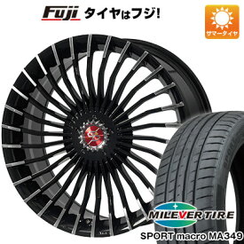 【新品国産5穴114.3車】 夏タイヤ ホイール4本セット 225/35R20 ミレバー スポーツマクロ MA349（限定） プレミックス グラッパ f30 (ブラックポリッシュ) 20インチ(送料無料)