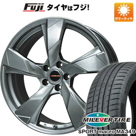 【新品国産5穴114.3車】 夏タイヤ ホイール4本セット 225/45R18 ミレバー スポーツマクロ MA349（限定） プレミックス ヴェランV(クロームハイパーシルバー) 18インチ(送料無料)