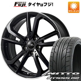 【パンク保証付】【新品国産5穴114.3車】 夏タイヤ ホイール4本セット 215/35R18 ニットー NT555 G2 ブランドルライン レツィオ ブラックリムポリッシュ 18インチ(送料無料)