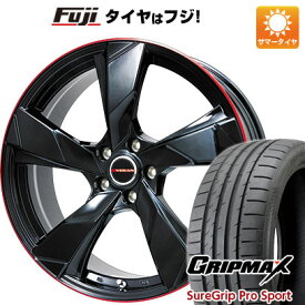 【新品国産5穴114.3車】 夏タイヤ ホイール4本セット 225/45R18 グリップマックス シュアグリップ PRO SPORTS BSW（限定） プレミックス ヴェランV(グロスブラック/レッドリム) 18インチ(送料無料)