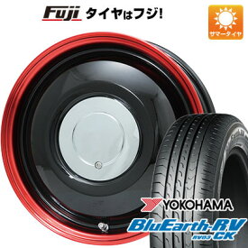 【パンク保証付き】【新品 軽自動車】N-BOX タント スペーシア 夏タイヤ ホイール4本セット 165/55R15 ヨコハマ ブルーアース RV-03CK WORK ワーク レッドスレッド フジオリジナルカラー 4.5J 15インチ(送料無料)