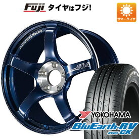 【パンク保証付き】【新品 軽自動車】N-BOX タント スペーシア 夏タイヤ ホイール4本セット 165/55R15 ヨコハマ ブルーアース RV-03CK ヨコハマ アドバンレーシング TC-4 SE 5J 15インチ(送料無料)