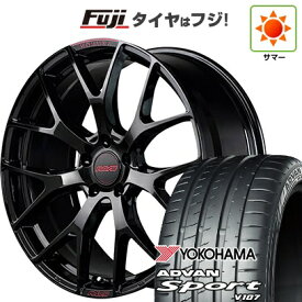 【パンク保証付き】【新品国産車用5穴114.3】 夏タイヤ ホイール4本セット 225/45R18 ヨコハマ アドバン スポーツ V107(限定) RAYS レイズ ホムラ 2X7FT SPEC-M 7.5J 18インチ(送料無料)