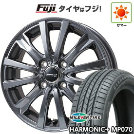 【新品 軽自動車】N-BOX タント スペーシア 夏タイヤ ホイール4本セット 165/55R15 ミレバー ハーモニック プラス MP070(限定) トピー シビラ NEXT W-5 ディープグレー【限定】 4.5J 15インチ(送料無料)