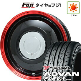 【新品 軽自動車】エブリイワゴン 夏タイヤ ホイール4本セット 165/50R15 ヨコハマ アドバン フレバV701 WORK ワーク レッドスレッド フジオリジナルカラー 4.5J 15インチ(送料無料)