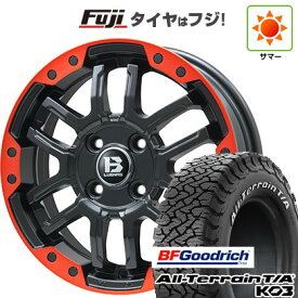 【新品】デリカD5 夏タイヤ ホイール4本セット 235/70R16 BFグッドリッチ オールテレーンT/A KO3 RWL ビッグウエイ B-LUGNAS FRD(マットブラック/レッドリム) 6.5J 16インチ(送料無料)
