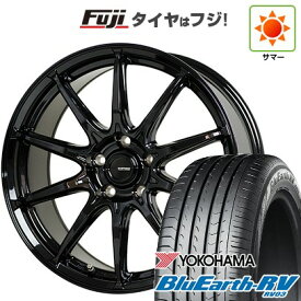 【パンク保証付き】【新品国産車用5穴114.3】 夏タイヤ ホイール4本セット 225/55R18 ヨコハマ ブルーアース RV-03 ホットスタッフ ジースピード G-05 8J 18インチ(送料無料)