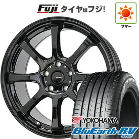 【パンク保証付き】【新品国産車用5穴114.3】 夏タイヤ ホイール4本セット 225/55R18 ヨコハマ ブルーアース RV-03 ホットスタッフ ジースピード G-08 8J 18インチ(送料無料)