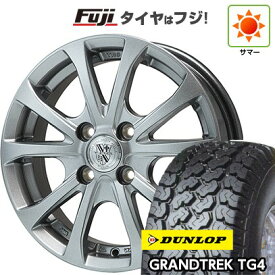 【新品 軽自動車】軽トラ 軽バン 夏タイヤ ホイール4本セット 145R12 6PR ダンロップ グラントレック TG4 ビッグウエイ TRG-バーンII 12インチ(送料無料)
