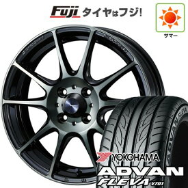 【新品 軽自動車】N-BOX タント スペーシア 夏タイヤ ホイール4本セット 165/55R15 ヨコハマ アドバン フレバV701 WEDS ウェッズスポーツ SA-25R 5J 15インチ(送料無料)