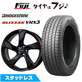 【新品】輸入車用 アウディA5（F5 8T） スタッドレスタイヤ ホイール4本セット 255/35R19 ブリヂストン ブリザック VRX3 ユーロアクシス クロスエッジ(マットブラック/レッドリム) 19インチ(送料無料)