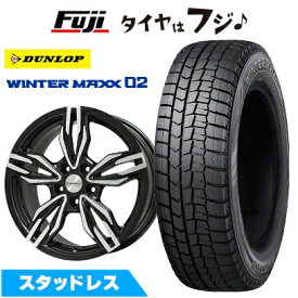 【新品】輸入車用 MINI（F60） スタッドレスタイヤ ホイール4本セット 205/65R16 ダンロップ ウインターマックス 02 WM02 ビッグウエイ EURO BAHN VTX(ブラックポリッシュ) 6.5J 16インチ(送料無料)