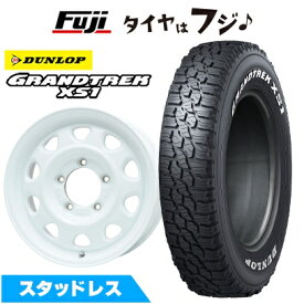 【新品】ジムニー スタッドレスタイヤ ホイール4本セット 185/85R16 ダンロップ グラントレック XS1 RWL ホワイトレター レアマイスター LMG OFF-STYLE(ホワイト) 5.5J 16インチ(送料無料)