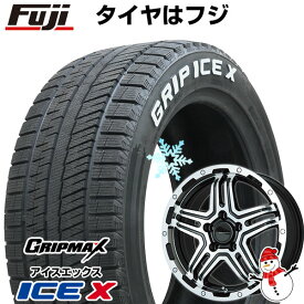 【新品国産5穴114.3車】 スタッドレスタイヤ ホイール4本セット 205/55R17 グリップマックス アイスX RWL ホワイトレター(限定2022年製) プレミックス グラバス-J2(ブラックポリッシュ) 17インチ(送料無料)