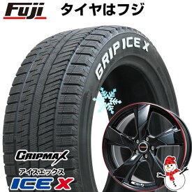 【新品】スイフトスポーツ スタッドレスタイヤ ホイール4本セット 195/45R17 グリップマックス アイスX RWL ホワイトレター(限定2022年製) プレミックス ヴェランV(グロスブラック/レッドリム) 17インチ(送料無料)