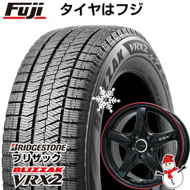 【新品国産5穴114.3車】 スタッドレスタイヤ ホイール4本セット 225/45R18 ブリヂストン ブリザック VRX2 レアマイスター CS-V(グロスブラック/レッドリム) 18インチ(送料無料)