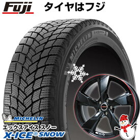 【新品国産5穴114.3車】 スタッドレスタイヤ ホイール4本セット 225/45R18 ミシュラン エックスアイス スノー プレミックス ヴェランV(グロスブラック/レッドリム) 18インチ(送料無料)