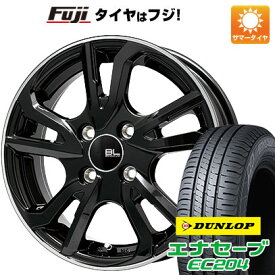 【新品国産4穴100車】 夏タイヤ ホイール4本セット 175/60R16 ダンロップ エナセーブ EC204 ブランドルライン レツィオ ブラックリムポリッシュ 16インチ(送料無料)