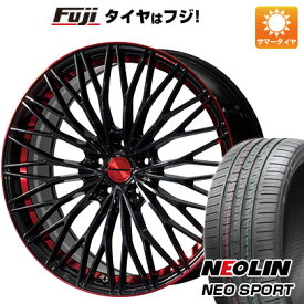 【新品国産5穴114.3車】 夏タイヤ ホイール4本セット 225/35R20 ネオリン ネオスポーツ(限定) レアマイスター ティニャネロ(パールブラック/レッドクリア) 20インチ(送料無料)