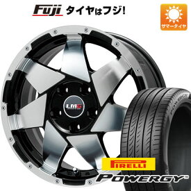 【新品国産5穴114.3車】 夏タイヤ ホイール4本セット 225/65R17 ピレリ パワジー レアマイスター LMG shuriken ブラックポリッシュ 17インチ(送料無料)