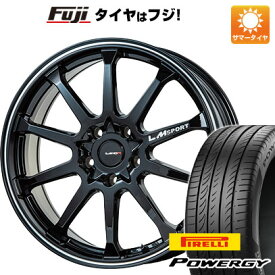 【新品国産5穴100車】 夏タイヤ ホイール4本セット 225/40R18 ピレリ パワジー レアマイスター LMスポーツLM-10R(ブラック/ラインポリッシュ) 18インチ(送料無料)