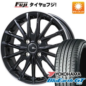 【新品国産4穴100車】 夏タイヤ ホイール4本セット 175/65R15 ヨコハマ ブルーアース GT AE51 ブランドルライン DF-10M グロスブラック/リムポリッシュ 15インチ(送料無料)