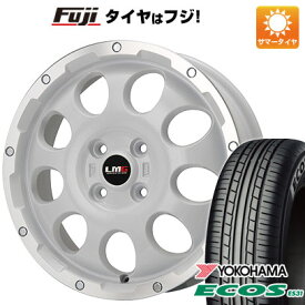 2025年製 日本製 【新品 軽自動車】N-BOX タント スペーシア 夏タイヤ ホイール4本セット 165/55R15 ヨコハマ エコス ES31 レアマイスター LMG CS-9 ホワイトリムポリッシュ 15インチ(送料無料)