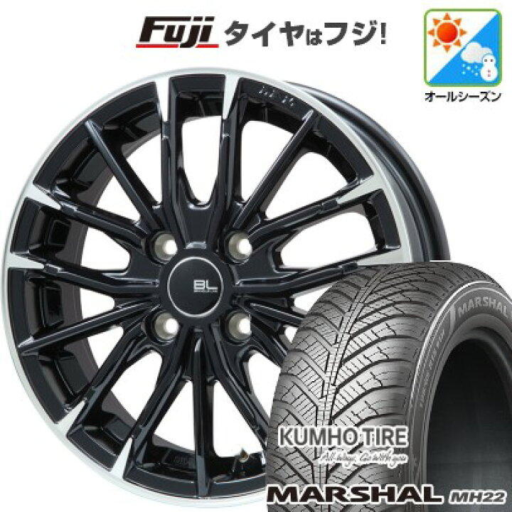 楽天市場】【新品国産4穴100車】 オールシーズンタイヤ ホイール4本 