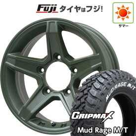 【新品】ジムニーシエラ/ジムニーノマド 夏タイヤ ホイール4本セット 195/80R15 グリップマックス マッドレイジM/T RWL(限定) プレミックス エステラ(オリーブグリーン) 15インチ(送料無料) サマータイヤ