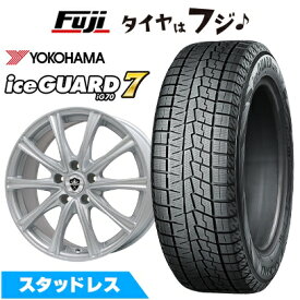 【新品国産車用5穴114.3】 スタッドレスタイヤ ホイール4本セット 225/55R17 ヨコハマ アイスガード7 セブンIG70 エルベ エステローザ MZV シルバー 7J 17インチ(送料無料)