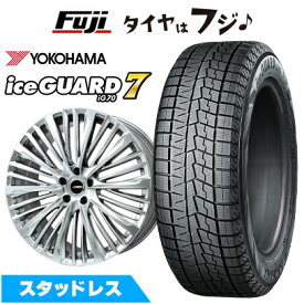 【新品】クラウンクロスオーバー スタッドレスタイヤ ホイール4本セット 225/55R19 ヨコハマ アイスガード7 セブンIG70 プレミックス MER-X ハイパーシルバー(R14ボルト) 8J 19インチ(送料無料)