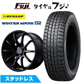 【新品国産車用5穴100】 スタッドレスタイヤ ホイール4本セット 225/45R18 ダンロップ ウインターマックス 02 WM02 SSR GT GTV02 フラットブラック【限定】 7.5J 18インチ(送料無料)