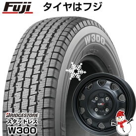 【新品 軽自動車】軽トラ 軽バン スタッドレスタイヤ ホイール4本セット 145/80R12 80/78N ブリヂストン W300(限定) レアマイスター LMG OFF-STYLE(マットブラック) 12インチ(送料無料)