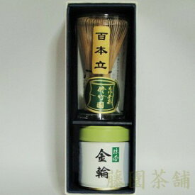 Matcha green tea, Kinrin　40g can with tea whisk(100)【Matcha】