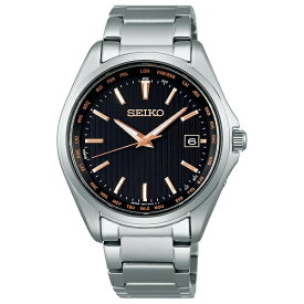 SEIKO セイコー電波 ソーラー腕時計 セイコーセレクションワールドタイムチタンメンズSBTM293
