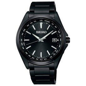 SEIKO セイコー電波 ソーラー腕時計 セイコーセレクションワールドタイムチタンメンズSBTM333