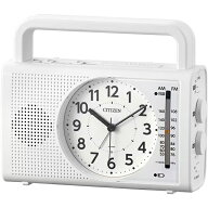 CITIZENシチズン ラジオ付き防災用めざまし時計電池付き4RQ002-003