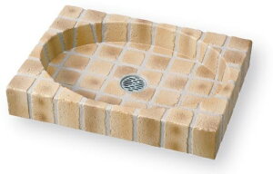 【立水栓ユニット/パン】シャワープレイスパン オーバルタイプ◆送料無料犬猫 塗装仕上げコンクリート製 アンティークレンガ調 水受け 動物用 庭用 ガーデン